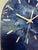 Narrow Navy Blue White Grey and Copper Abstract Resin Wall Clock