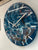 33cm Slate Blue Grey and White Abstract Modern Resin Wall Clock