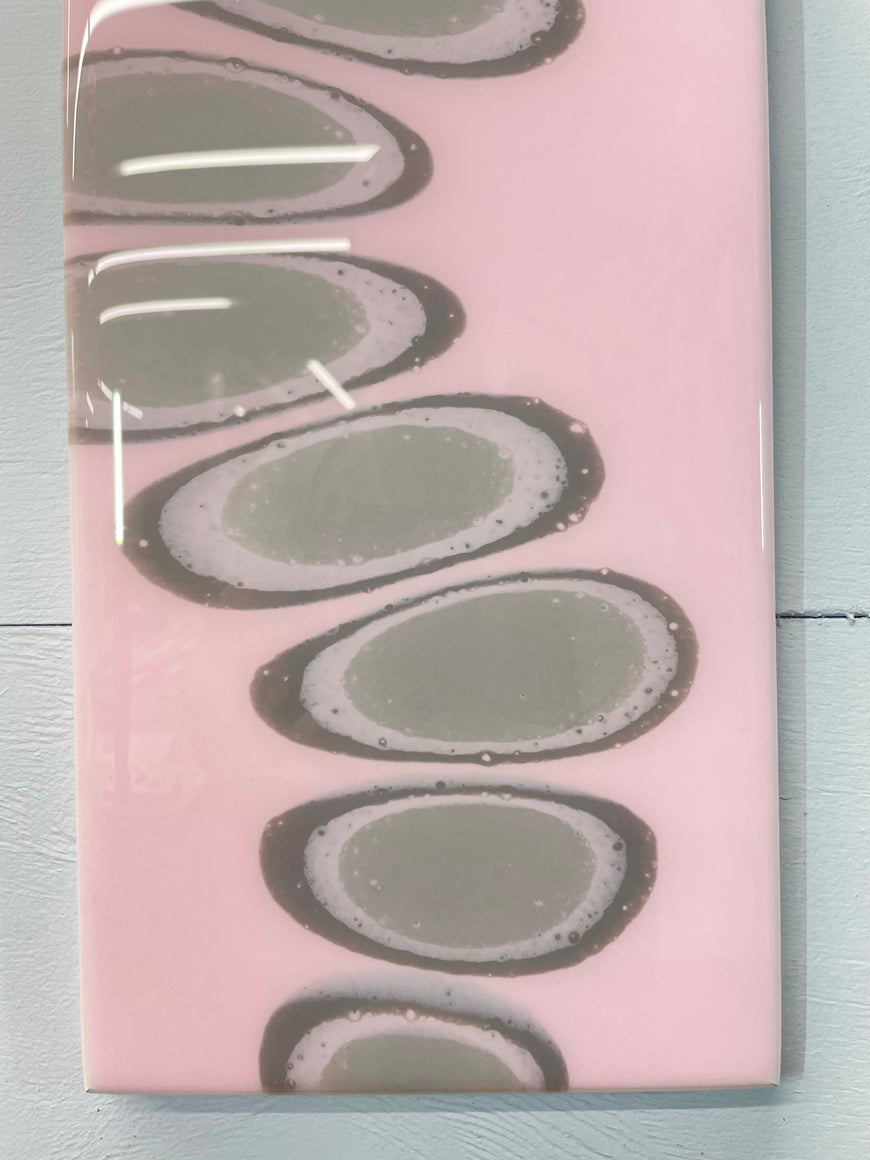 Pink and Grey Abstract Resin Wall Clock