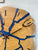 Large End Grain Wooden Wall Clock with Sapphire Blue Pearlescent Resin