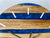 English Oak and Sapphire Blue Pearlescent Resin Wall Clock 