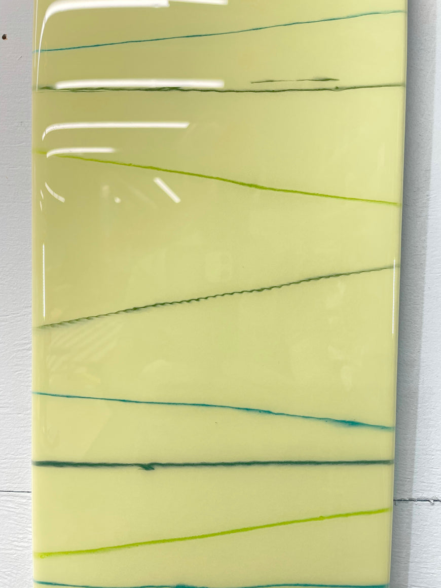 Light Green Rectangular Abstract Resin Wall Clock