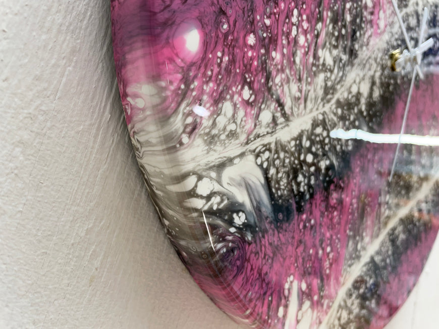 Pink Resin Wall Clock