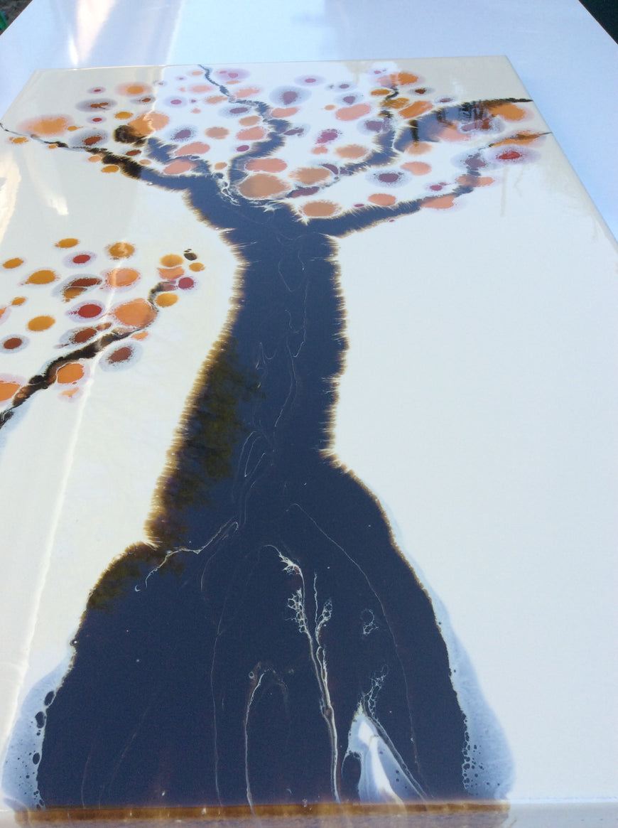 Resin Painting, Abstract Art, Contemporary Art, Autumn Tree