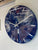 33cm Navy Blue Grey and White Abstract Modern Resin Wall Clock