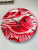 33cm Red & White Resin Wall Clock