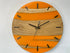 English Oak and Burnt Orange Resin Wall Clock