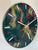 33cm Dark Green Maroon and Gold Abstract Modern Resin Wall Clock