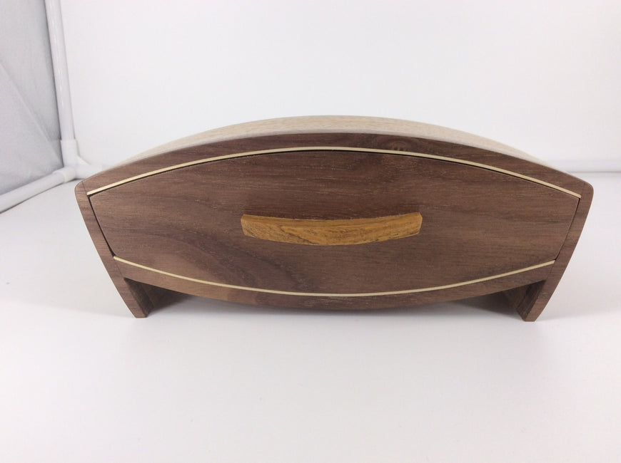 Rounded Wild Mango and Black Walnut Jewellery Box 