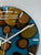 33cm Turquoise Copper and Antique Gold Abstract Modern Resin Wall Clock, Unusual Wall Clock, Modern Wall Decor, Unique Wall Clocks.