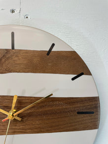 Black Walnut and Grey Resin Wall Clock