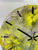 33cm Metallic Silver Yellow and Black Abstract Modern Resin Wall Clock