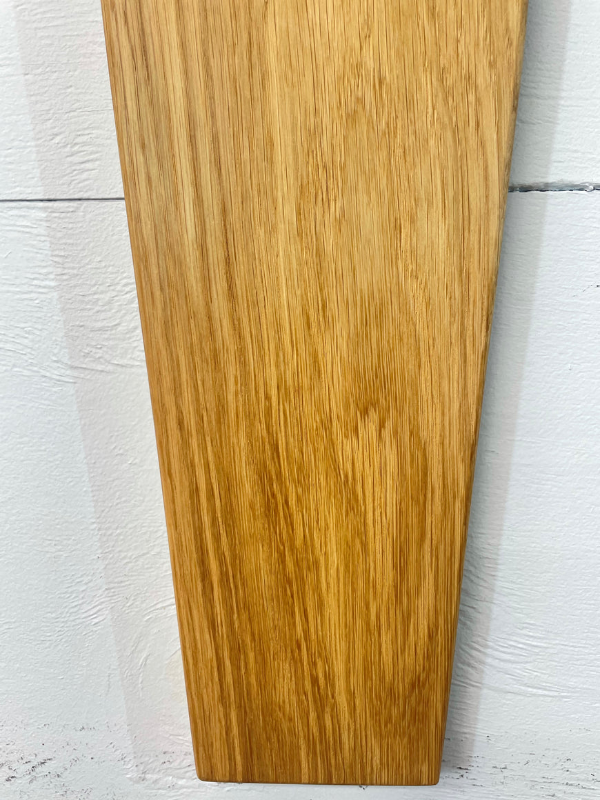 Long Narrow English Oak Wooden Wall Clock