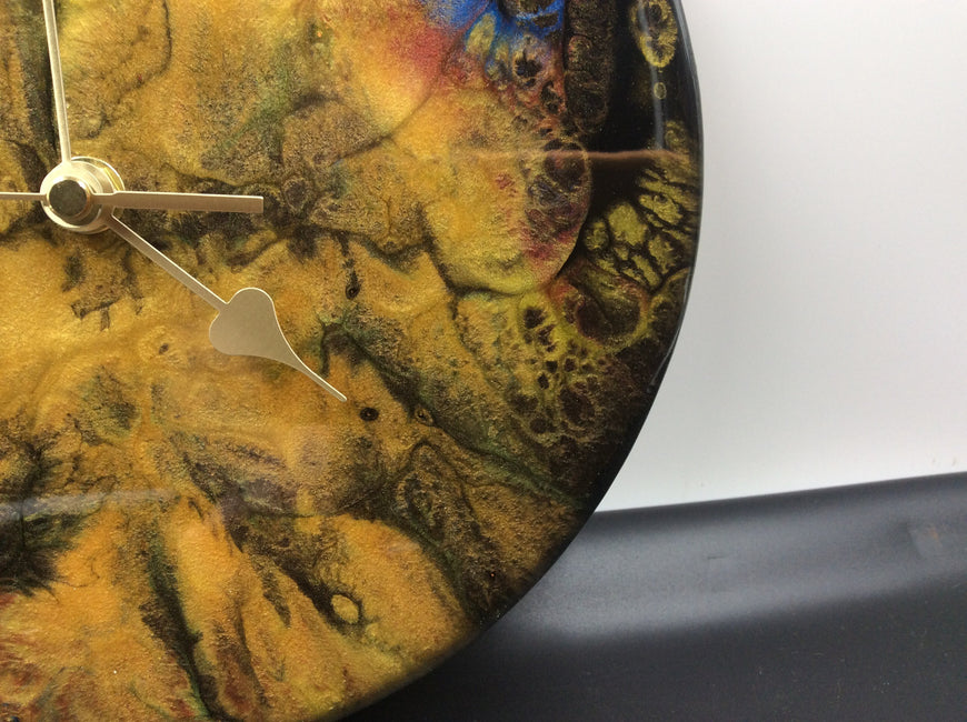 Resin Art Clock, Fire Clock