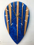 Sapphire Blue Pearlescent Resin and Red Oak Wall Clock