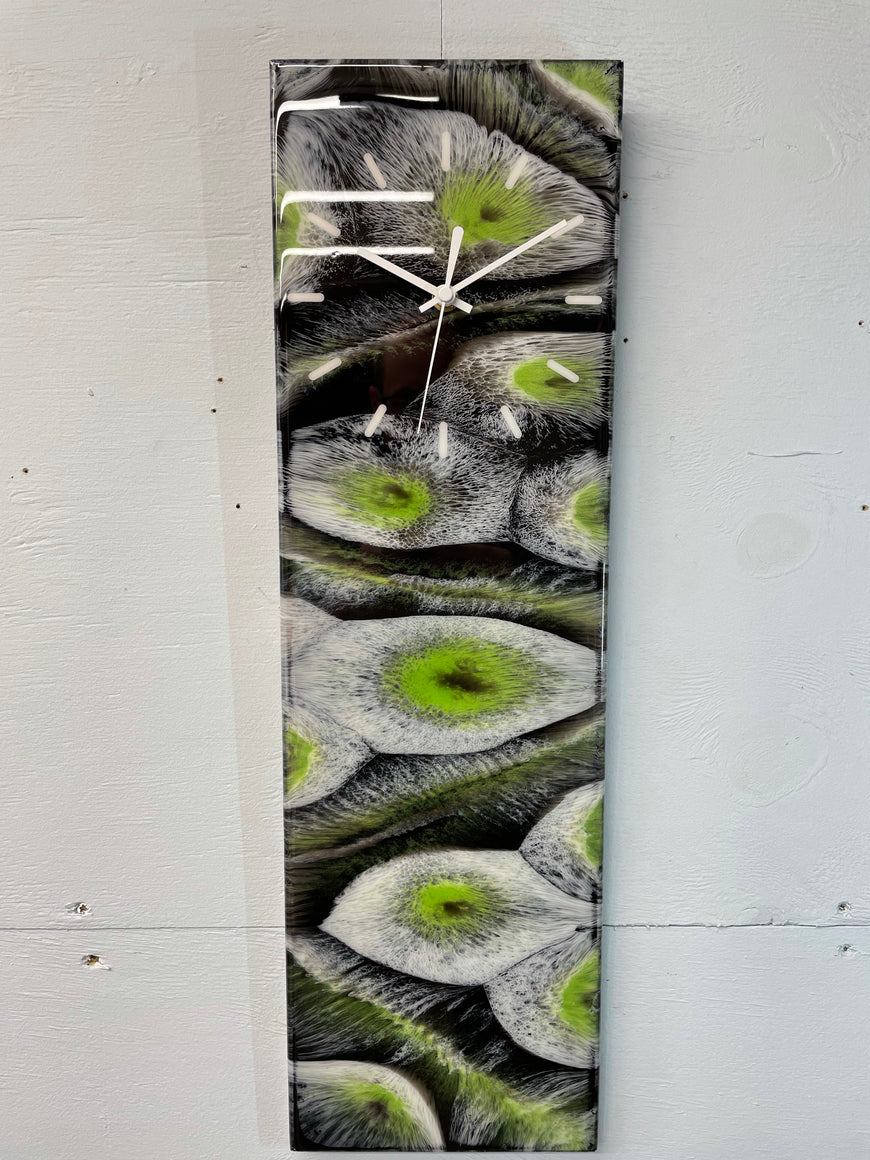 Apple Green Abstract Resin Wall Clock