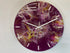 33cm Purple Silver and Yellow Abstract Modern Resin Wall Clock