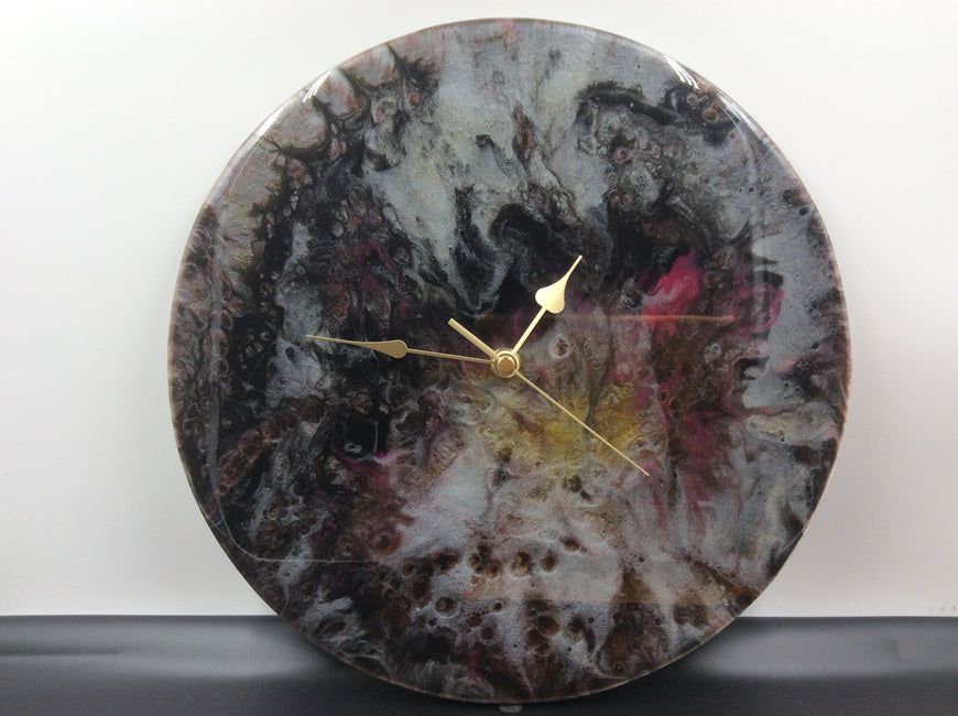 Resin Clock, Abstract, Contemporary 