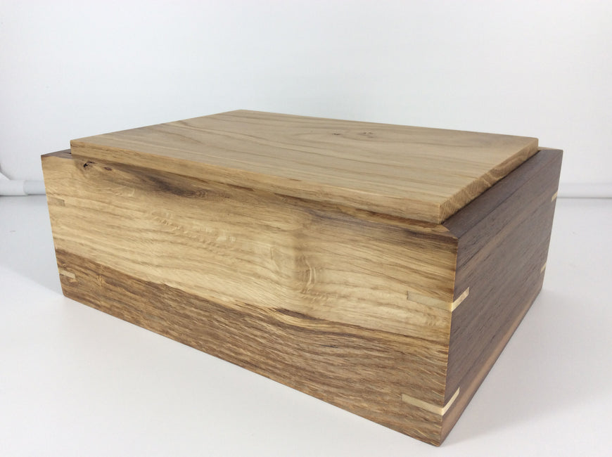 Wooden Jewellery Box, Black Walnut and English Oak 