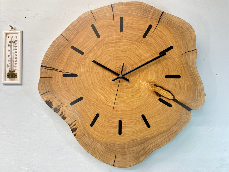 large wooden wall clock