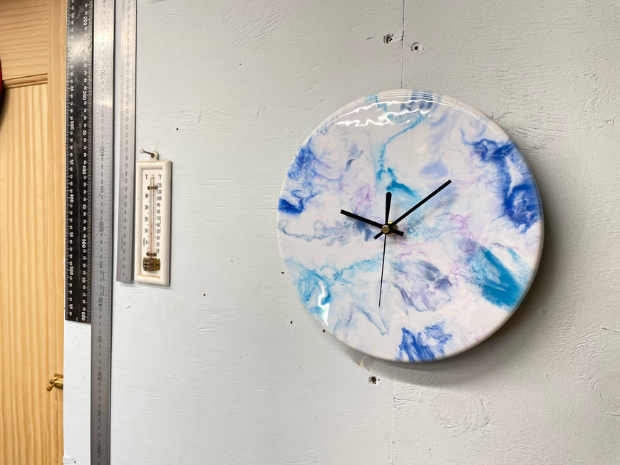 Blue And Purple Resin Wall Clock