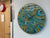 50cm Gold and Teal Abstract Modern Resin Wall Clock