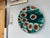 33cm Dark Green Grey and Copper Abstract Modern Resin Wall Clock
