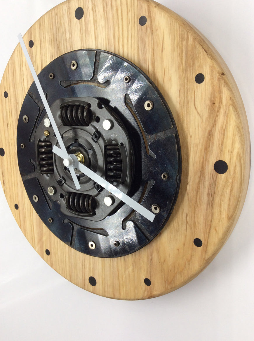 Industrial Clock, Steampunk, Clutch Plate Clock