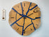 Large End Grain Wooden Wall Clock with Sapphire Blue Pearlescent Resin