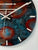 33cm Turquoise Maroon and Black Abstract Modern Resin Wall Clock