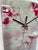 Narrow Silver and Blood Red Abstract Resin Wall Clock