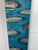 70cm Long Narrow Turquoise Black & Silver Abstract Resin Wall Clock