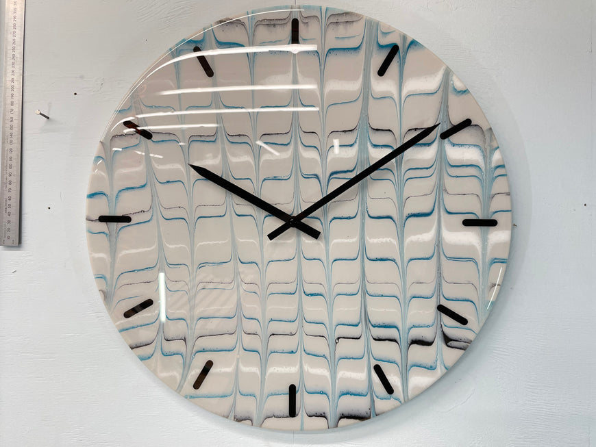 51cm Large Light Grey Abstract Resin Wall Clock