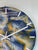 33cm Navy Blue Orange and Grey Abstract Modern Resin Wall Clock