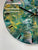 33cm Dark Green Pink and Gold Abstract Modern Resin Wall Clock