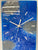 Sapphire Blue And Silver Abstract Resin Wall Clock