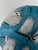 33cm Turquoise and Silver Abstract Modern Resin Wall Clock