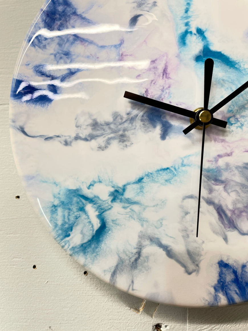 Blue And Purple Resin Wall Clock