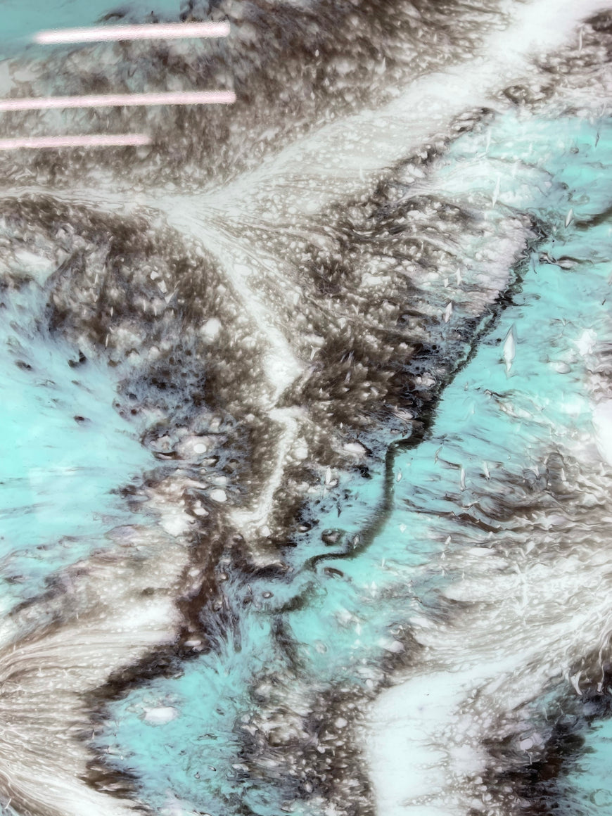 Mint and Emerald Green Resin Wall Clock