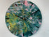 33cm Dark Green Pink and Gold Abstract Modern Resin Wall Clock