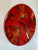 33cm Dark Red Maroon Gold and Black Abstract Modern Resin Wall Clock
