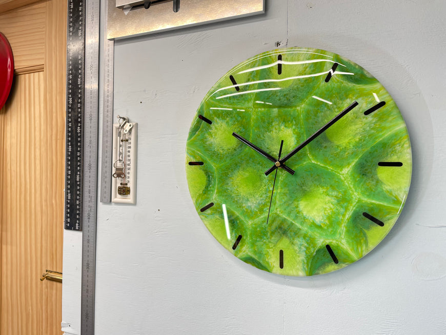 33cm Green Abstract Modern Resin Wall Clock