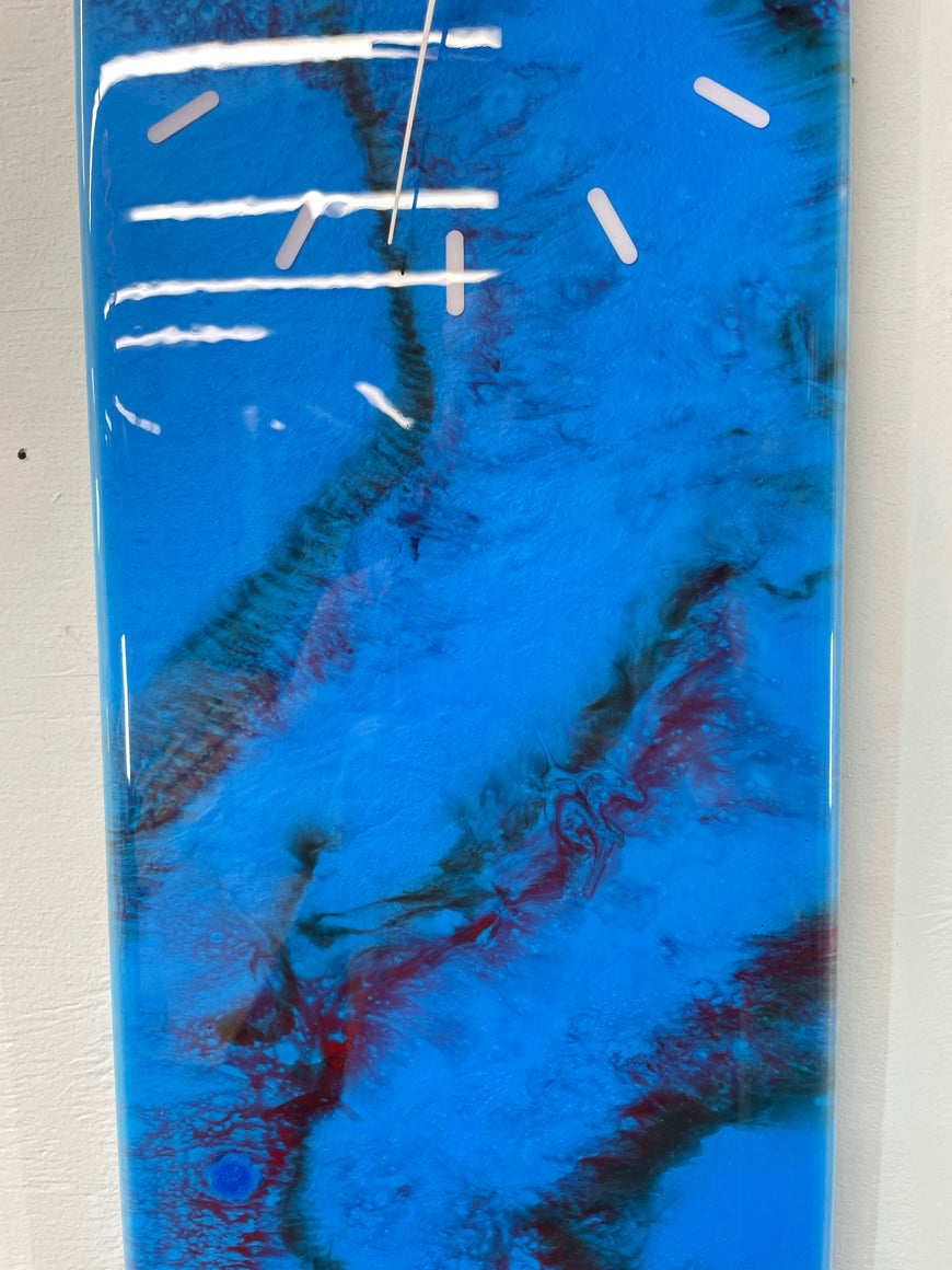 Sapphire Blue Abstract Resin Wall Clock