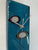 Narrow Turquoise Silver & Black Rectangular Abstract Resin Wall Clock   70cm x 12cm