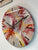 33cm Metallic Silver Maroon and Gold Abstract Modern Resin Wall Clock