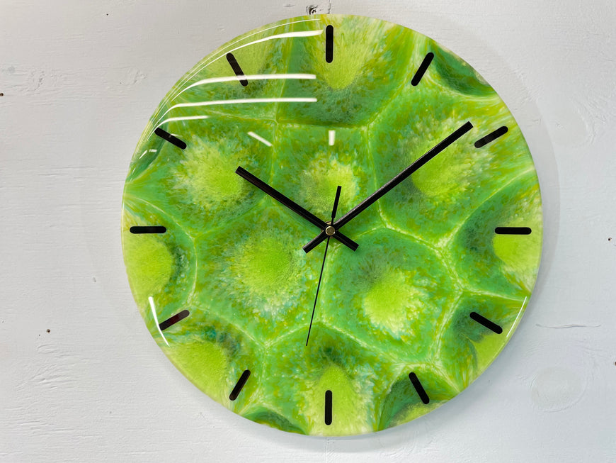 33cm Green Abstract Modern Resin Wall Clock