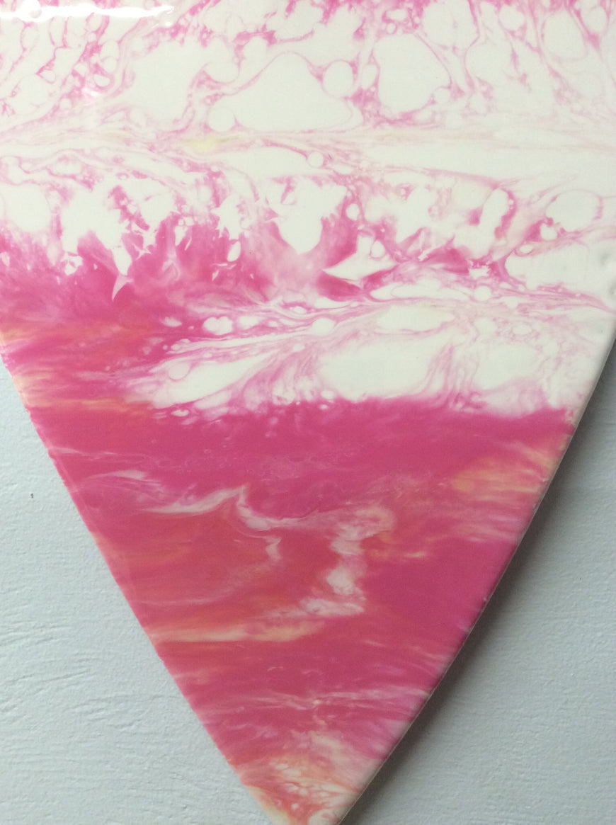 Pink Resin Tear Drop Wall Clock 