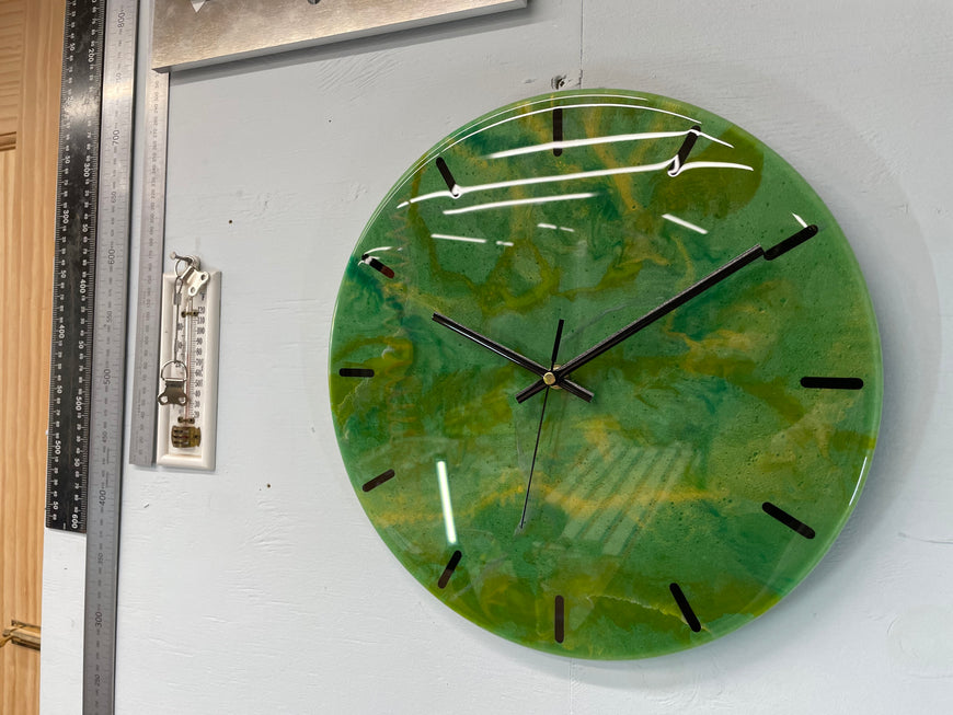 33cm Green Abstract Modern Resin Wall Clock