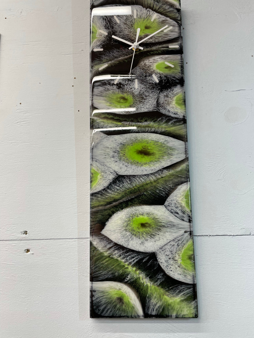 Apple Green Abstract Resin Wall Clock