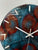 33cm Turquoise Maroon and Black Abstract Modern Resin Wall Clock